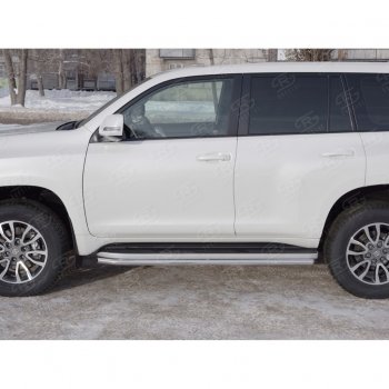 15 999 р. Защита порогов (Ø42 мм, нержавейка) SLITKOFF Toyota Land Cruiser Prado J150 2-ой рестайлинг (2017-2020)  с доставкой в г. Вологда. Увеличить фотографию 2