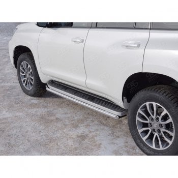 15 999 р. Защита порогов (Ø42 мм, нержавейка) SLITKOFF Toyota Land Cruiser Prado J150 2-ой рестайлинг (2017-2020)  с доставкой в г. Вологда. Увеличить фотографию 4