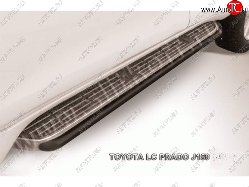 9 349 р. Защита штатного порога d42 Slitkoff Toyota Land Cruiser Prado J150 2-ой рестайлинг (2017-2020) (Цвет: серебристый)  с доставкой в г. Вологда