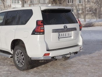 10 999 р. Защита заднего бампера (Ø76 мм уголки, нержавейка) SLITKOFF Toyota Land Cruiser Prado J150 2-ой рестайлинг (2017-2020)  с доставкой в г. Вологда. Увеличить фотографию 4
