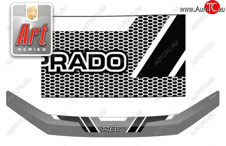 2 299 р. Дефлектор капота CA-Plastiс  Toyota Land Cruiser Prado  J150 (2017-2020) 2-ой рестайлинг (Серия Art черная)  с доставкой в г. Вологда