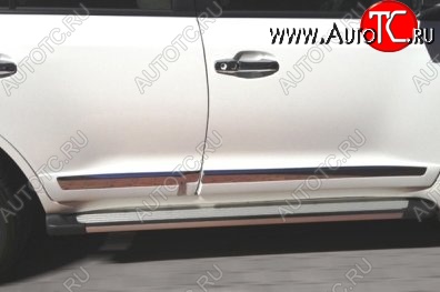 18 399 р. Накладки на стойки дверей СТ Toyota Land Cruiser 200 1-ый рестайлинг (2012-2015) (Неокрашенные)  с доставкой в г. Вологда