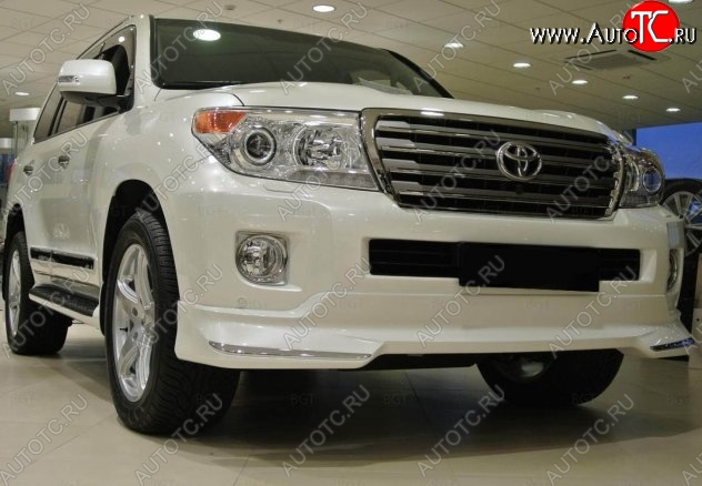 21 599 р. Накладка на передний бампер CT Toyota Land Cruiser 200 1-ый рестайлинг (2012-2015) (Неокрашенная)  с доставкой в г. Вологда