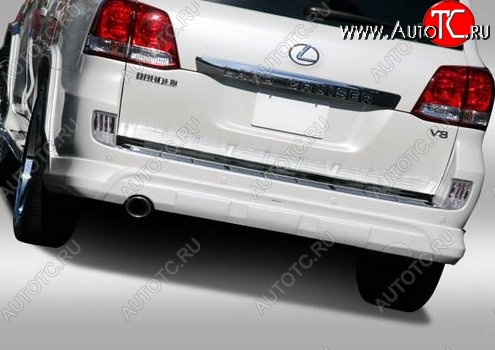 23 249 р. Накладка на задний бампер Branew Toyota Land Cruiser 200 1-ый рестайлинг (2012-2015) (Неокрашенная)  с доставкой в г. Вологда