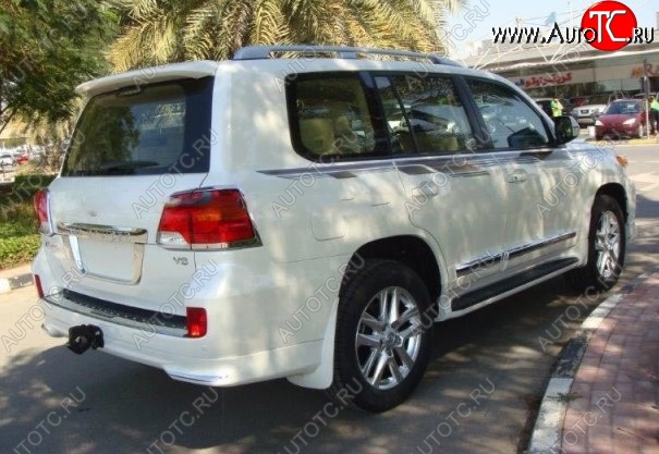 21 599 р. Накладка на задний бампер CT Toyota Land Cruiser 200 1-ый рестайлинг (2012-2015) (Неокрашенная)  с доставкой в г. Вологда