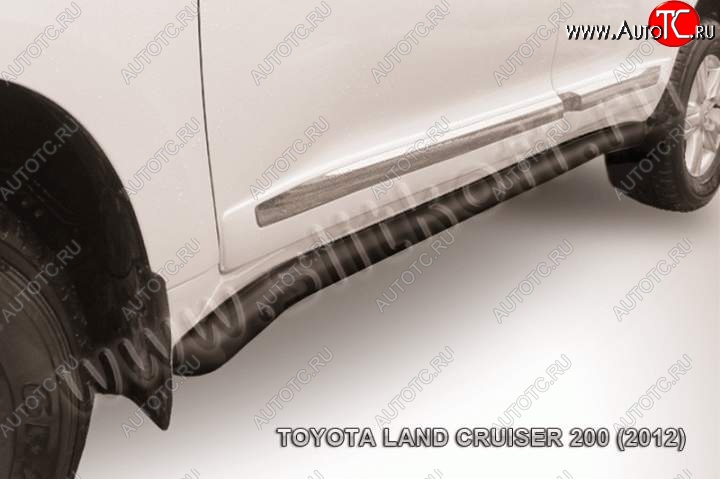 13 199 р. Защита порогов Slitkoff Toyota Land Cruiser 200 1-ый рестайлинг (2012-2015) (Цвет: серебристый)  с доставкой в г. Вологда