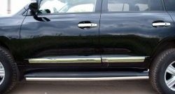14 899 р. Защита порогов из круглой трубы диаметром 42 мм SLITKOFF Toyota Land Cruiser 200 1-ый рестайлинг (2012-2015)  с доставкой в г. Вологда. Увеличить фотографию 4