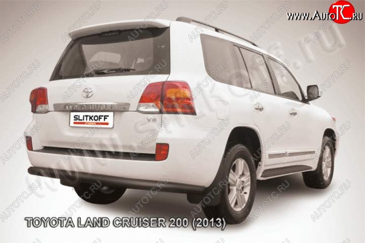 12 949 р. Защита задняя Slitkoff Toyota Land Cruiser 200 1-ый рестайлинг (2012-2015) (Цвет: серебристый)  с доставкой в г. Вологда