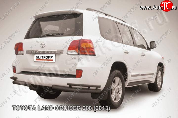 11 999 р. Уголки d76+d42 двойные Toyota Land Cruiser 200 1-ый рестайлинг (2012-2015) (Цвет: серебристый)  с доставкой в г. Вологда