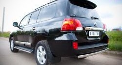 6 899 р. Защита заднего бампера (Ø75x42 мм, нержавейка) Russtal Toyota Land Cruiser 200 1-ый рестайлинг (2012-2015)  с доставкой в г. Вологда. Увеличить фотографию 2
