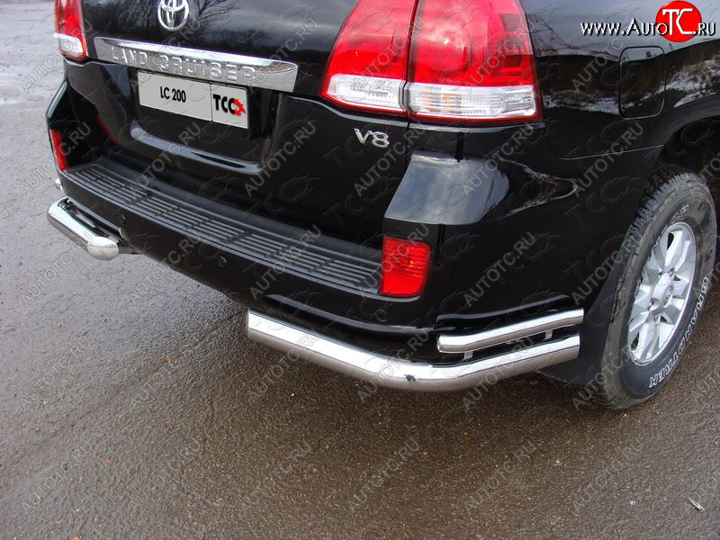 26 499 р. Защита заднего бампера (уголки двойные) ТСС 76,1/42,4 мм Toyota Land Cruiser 200 1-ый рестайлинг (2012-2015)  с доставкой в г. Вологда