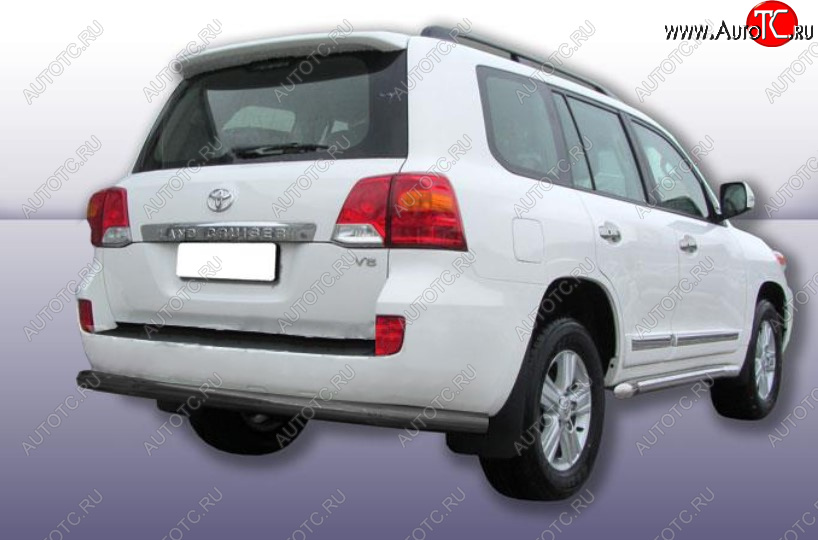 12 949 р. Защита заднего бампера Slitkoff (Ø 76 мм) Toyota Land Cruiser 200 1-ый рестайлинг (2012-2015) (Сталь с полимерным покрытием. Цвет: черный)  с доставкой в г. Вологда
