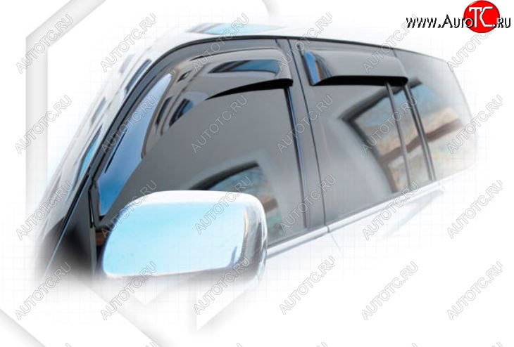 2 299 р. Дефлектора окон CA-Plastic Toyota Land Cruiser 200 1-ый рестайлинг (2012-2015) (Classic полупрозрачный, Без хром.молдинга, Крепление только на скотч)  с доставкой в г. Вологда