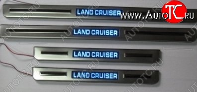 6 899 р. Накладки на порожки автомобиля CT v2 Toyota Land Cruiser 200 1-ый рестайлинг (2012-2015)  с доставкой в г. Вологда