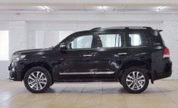 14 899 р. Защита порогов из круглой трубы диаметром 42 мм SLITKOFF Toyota Land Cruiser 200 2-ой рестайлинг (2015-2021)  с доставкой в г. Вологда. Увеличить фотографию 2