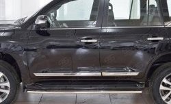 14 899 р. Защита порогов из круглой трубы диаметром 42 мм SLITKOFF Toyota Land Cruiser 200 2-ой рестайлинг (2015-2021)  с доставкой в г. Вологда. Увеличить фотографию 3