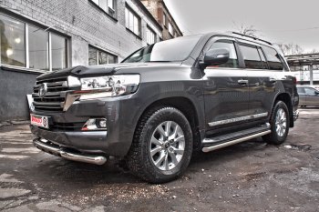 15 499 р. Защита переднего бампера WINBO (Ø76 мм, нержавейка)  Toyota Land Cruiser  200 (2015-2021) 2-ой рестайлинг  с доставкой в г. Вологда. Увеличить фотографию 3