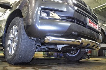 15 499 р. Защита переднего бампера WINBO (Ø76 мм, нержавейка)  Toyota Land Cruiser  200 (2015-2021) 2-ой рестайлинг  с доставкой в г. Вологда. Увеличить фотографию 4