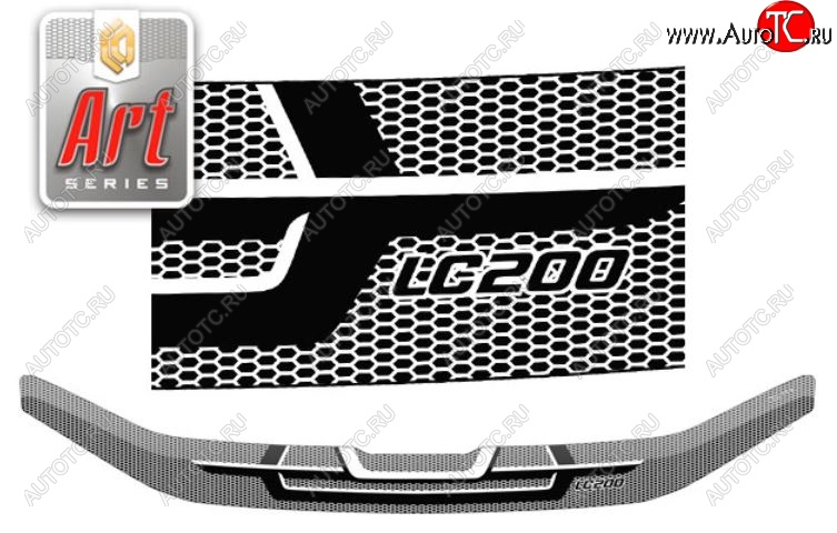 2 299 р. Дефлектор капота CA-Plastiс  Toyota Land Cruiser  200 (2015-2021) 2-ой рестайлинг (Серия Art графит)  с доставкой в г. Вологда