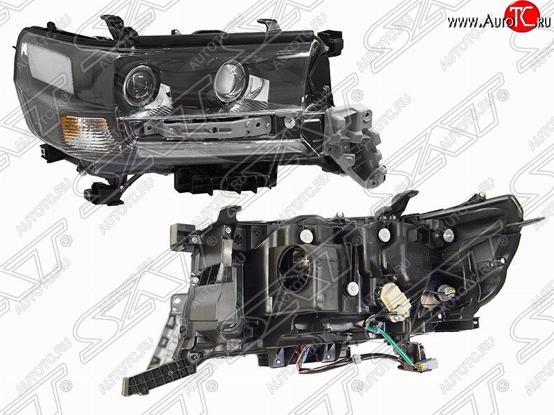19 399 р. Правая фара передняя SAT LED EXECUTIVE BLACK/WHITE Toyota Land Cruiser 200 2-ой рестайлинг (2015-2021)  с доставкой в г. Вологда
