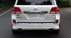11 949 р. Накладка на задний бампер BRANEW Toyota Land Cruiser 200 дорестайлинг (2007-2012) (Неокрашенная)  с доставкой в г. Вологда. Увеличить фотографию 2