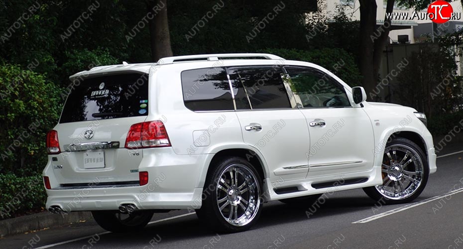 11 949 р. Накладка на задний бампер BRANEW Toyota Land Cruiser 200 дорестайлинг (2007-2012) (Неокрашенная)  с доставкой в г. Вологда
