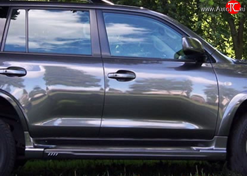 18 449 р. Пороги накладки Wald Black Bison Toyota Land Cruiser 200 дорестайлинг (2007-2012) (Неокрашенные)  с доставкой в г. Вологда