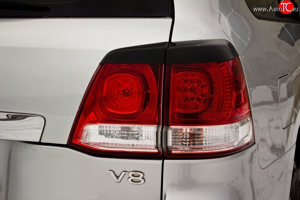 539 р. Реснички на фонари RA Toyota Land Cruiser 200 дорестайлинг (2007-2012) (Неокрашенные)  с доставкой в г. Вологда