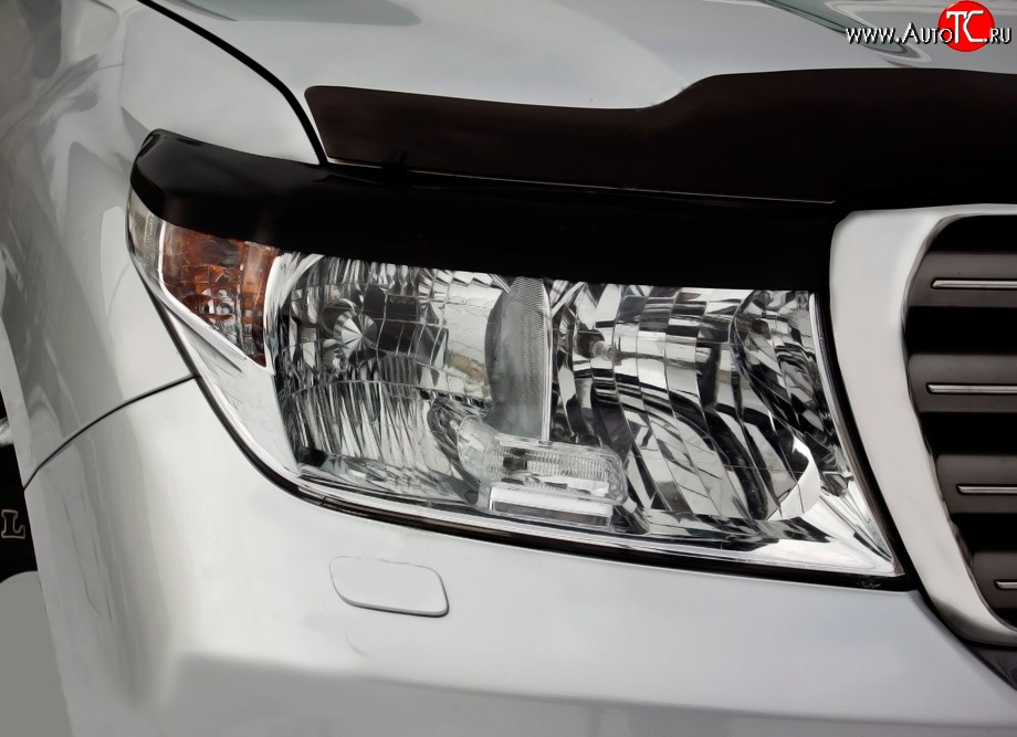 1 849 р. Реснички на фары RA Toyota Land Cruiser 200 дорестайлинг (2007-2012) (Неокрашенные)  с доставкой в г. Вологда