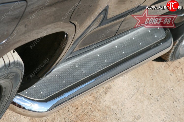 42 749 р. Защита порогов с листом Souz-96 (d60) v1. Toyota Land Cruiser 200 дорестайлинг (2007-2012)  с доставкой в г. Вологда