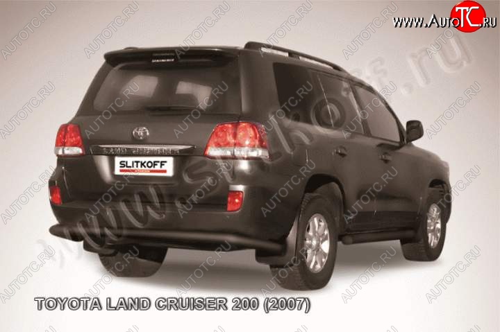 12 949 р. Защита задняя Slitkoff Toyota Land Cruiser 200 дорестайлинг (2007-2012) (Цвет: серебристый)  с доставкой в г. Вологда