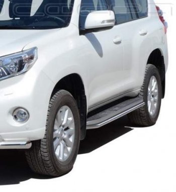 Защита порогов ТехноСфера (Техно Сфера) (нержавейка, 40 mm) Toyota Land Cruiser Prado J150 1-ый рестайлинг (2013-2017)
