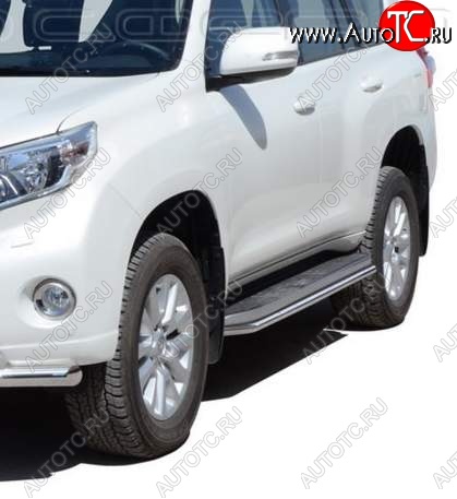 23 499 р. Защита порогов ТехноСфера (Техно Сфера) (нержавейка, 40 mm) Toyota Land Cruiser Prado J150 дорестайлинг (2009-2013)  с доставкой в г. Вологда