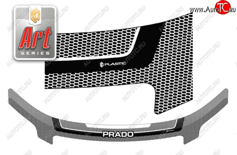 2 399 р. Дефлектор капота CA-Plastiс  Toyota Land Cruiser Prado  J150 (2009-2013) дорестайлинг (Серия Art черная)  с доставкой в г. Вологда