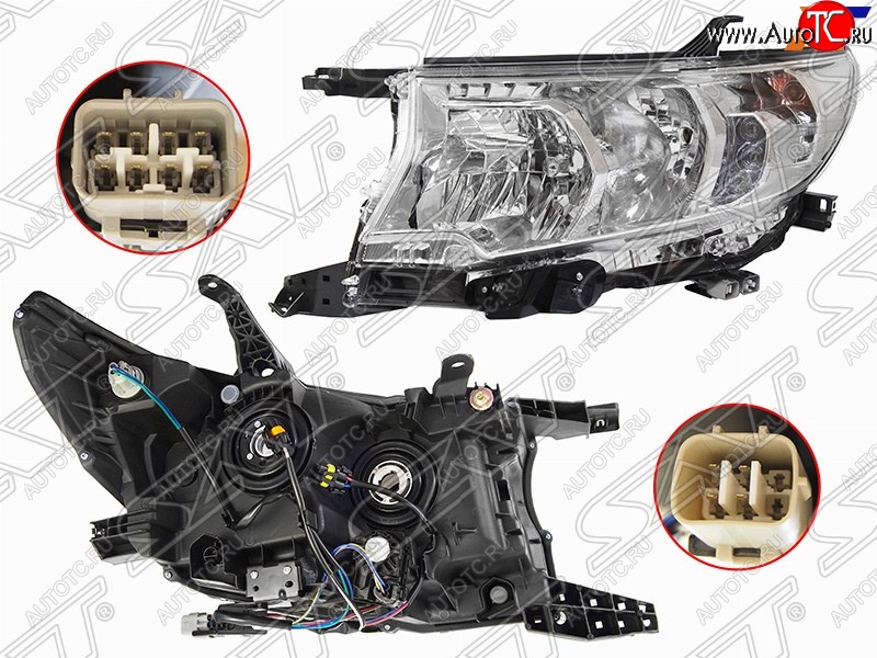 16 499 р. Левая фара SAT (галоген, ДХО) Toyota Land Cruiser Prado J150 2-ой рестайлинг (2017-2020)  с доставкой в г. Вологда