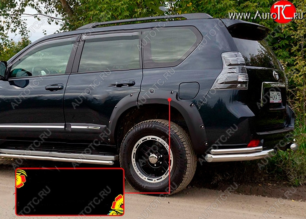 6 999 р. Расширитель арки RA (вылет 30 мм, задний левый) Toyota Land Cruiser Prado J150 дорестайлинг (2009-2013) (Поверхность глянец под покраску, Неокрашенный)  с доставкой в г. Вологда