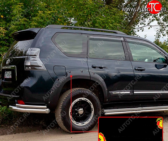 6 999 р. Расширитель арки RA (вылет 30 мм, задний правый) Toyota Land Cruiser Prado J150 дорестайлинг (2009-2013) (Поверхность шагрень)  с доставкой в г. Вологда