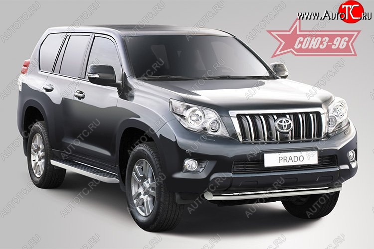 19 259 р. Защита переднего бампера одинарная Souz-96 (d76) Toyota Land Cruiser Prado J150 дорестайлинг (2009-2013)  с доставкой в г. Вологда