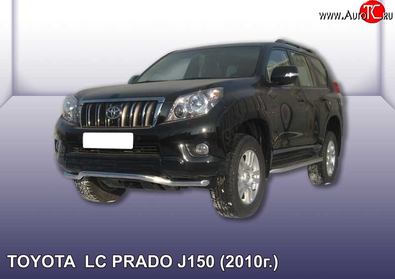 12 499 р. Фигурная защита переднего бампера диаметром 57 мм Slitkoff Toyota Land Cruiser Prado J150 дорестайлинг (2009-2013) (Цвет: нержавеющая полированная сталь)  с доставкой в г. Вологда