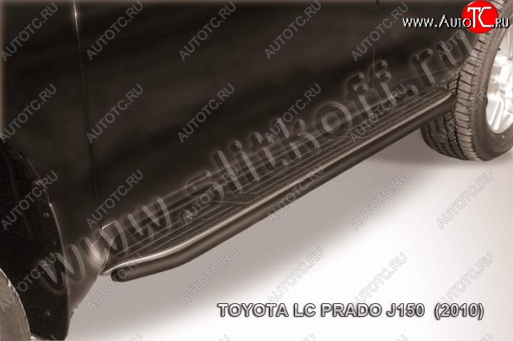 9 349 р. Защита штатного порога d42 Slitkoff Toyota Land Cruiser Prado J150 дорестайлинг (2009-2013) (Цвет: серебристый)  с доставкой в г. Вологда