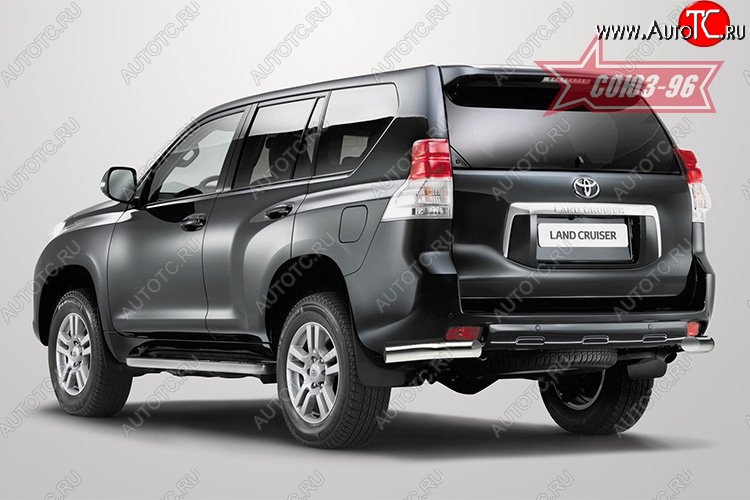 18 647 р. Защита заднего бампера из боковых уголков (d76) Souz-96 Toyota Land Cruiser Prado J150 дорестайлинг (2009-2013)  с доставкой в г. Вологда