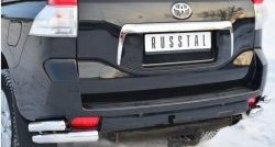 14 949 р. Защита заднего бампера (2 трубы Ø76 и 63 мм уголки, нержавейка) SLITKOFF Toyota Land Cruiser Prado J150 дорестайлинг (2009-2013)  с доставкой в г. Вологда. Увеличить фотографию 2