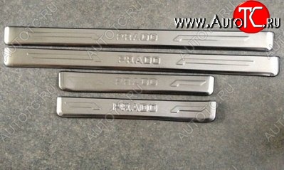 3 599 р. Накладки на порожки автомобиля CT v2 Toyota Land Cruiser Prado J150 дорестайлинг (2009-2013)  с доставкой в г. Вологда