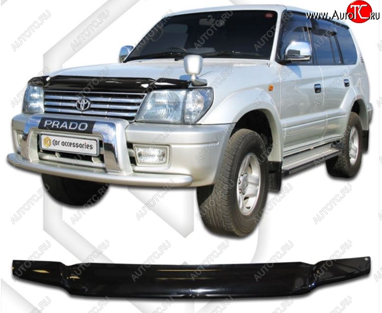 1 999 р. Дефлектор капота (J90W, J95W) CA-Plastic  Toyota Land Cruiser  90 (1996-2000) (Classic черный, Без надписи)  с доставкой в г. Вологда