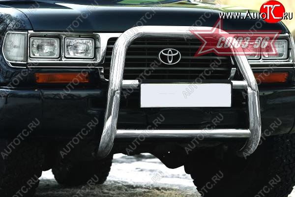 21 329 р. Защита переднего бампера под штатную лебедку Souz-96 (d76) Toyota Land Cruiser 80 (1989-1997)  с доставкой в г. Вологда