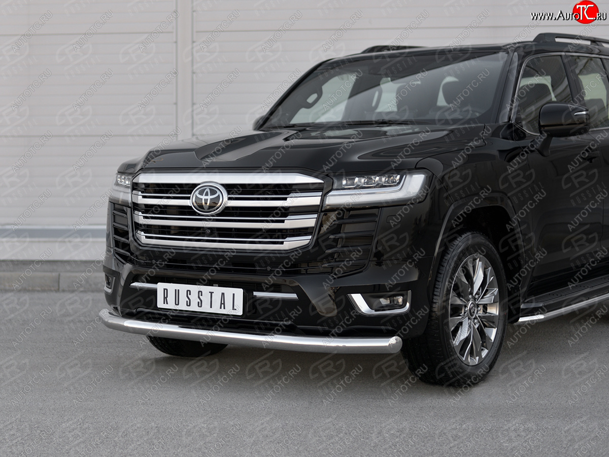 24 999 р. Защита переднего бампера (Ø76 мм нержавейка, 70TH ANNIVERSARY) SLITKOFF Toyota Land Cruiser J300 дорестайлинг (2021-2025)  с доставкой в г. Вологда
