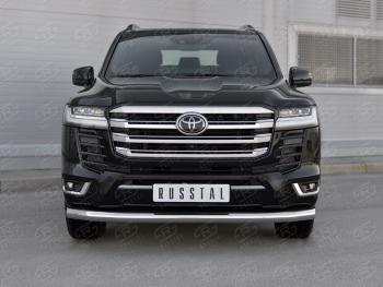 24 999 р. Защита переднего бампера (Ø76 мм нержавейка, 70TH ANNIVERSARY) SLITKOFF Toyota Land Cruiser J300 дорестайлинг (2021-2025)  с доставкой в г. Вологда. Увеличить фотографию 2