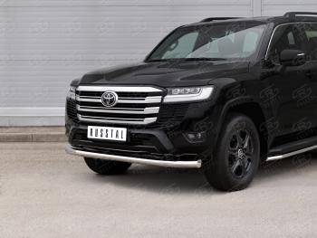 21 999 р. Защита переднего бампера (Ø76 мм, нержавейка) SLITKOFF Toyota Land Cruiser J300 дорестайлинг (2021-2025)  с доставкой в г. Вологда. Увеличить фотографию 2