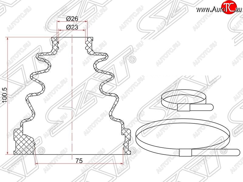 379 р. Пыльник ШРУСа (внутренний) SAT  Toyota Mark 2  X100 (1996-2000) седан  с доставкой в г. Вологда