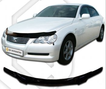 2 079 р. Дефлектор капота CA-Plastiс  Toyota Mark X  X120 (2004-2009) (серия Classic черный, Без надписи)  с доставкой в г. Вологда. Увеличить фотографию 2